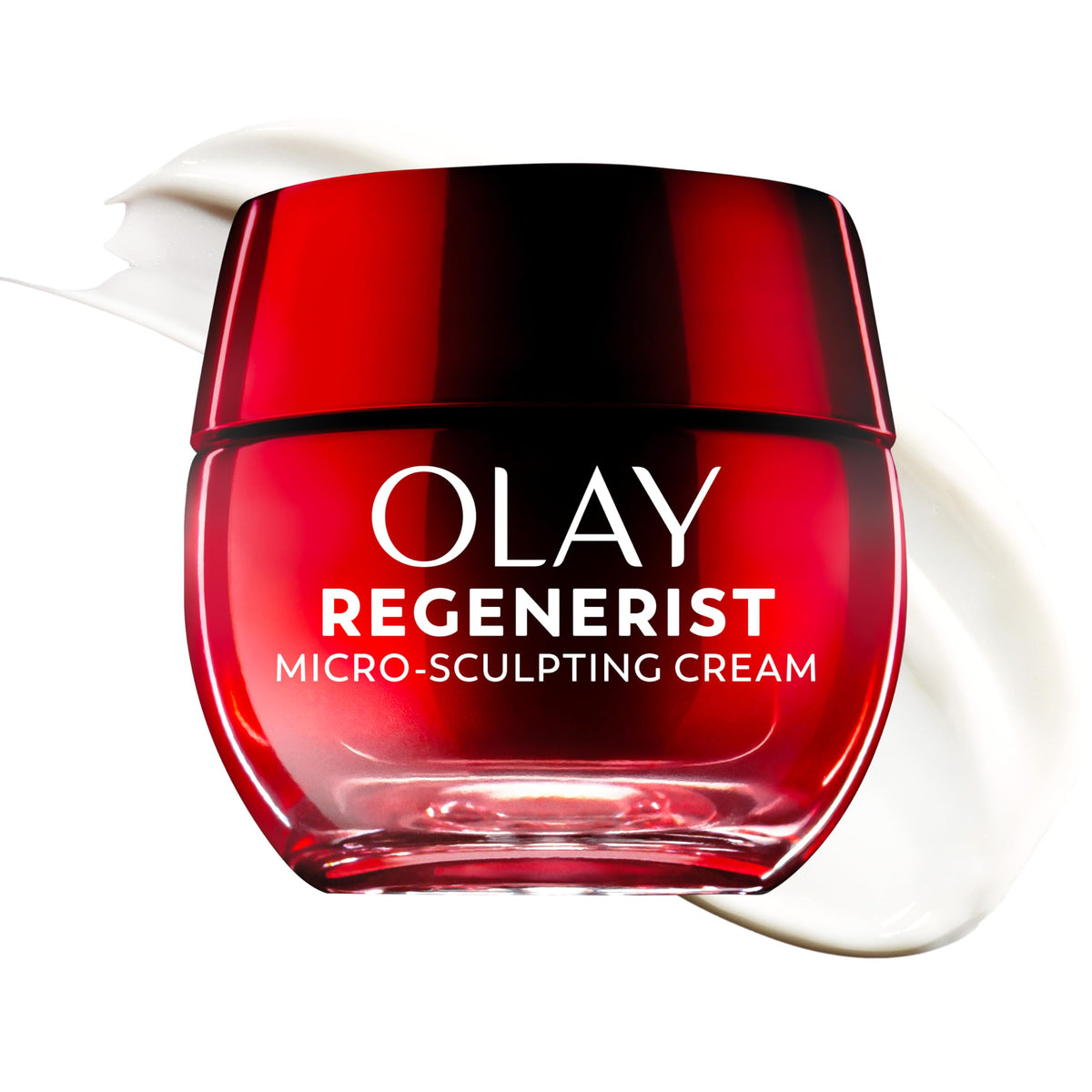 Olay red jar front packaging showing product name and benefits