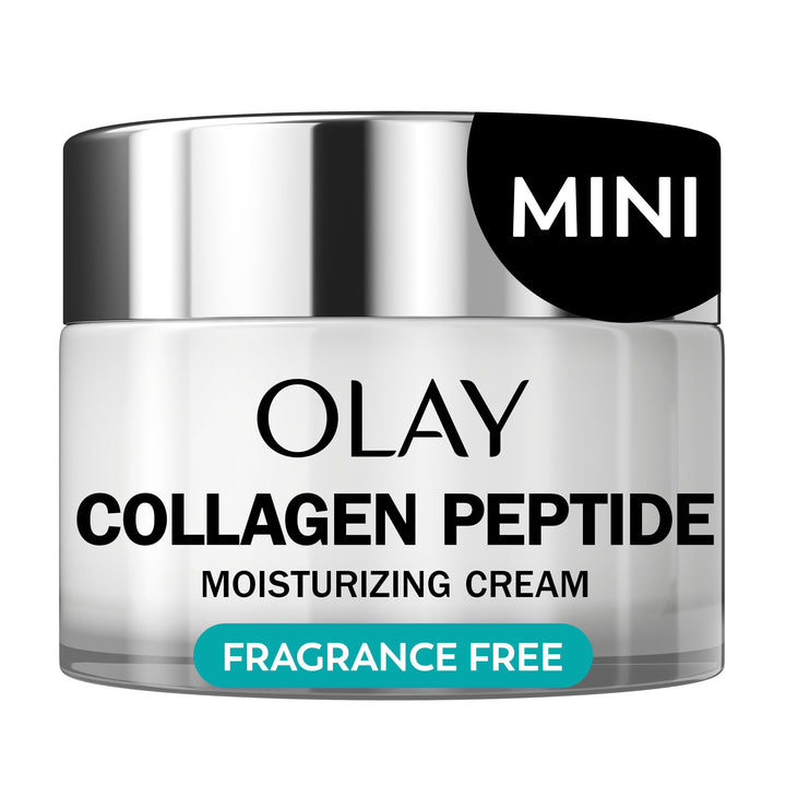 Olay jar front packaging showing brand and travel-size convenience