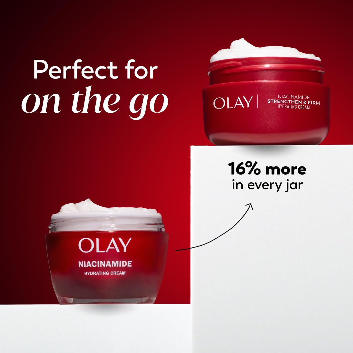 Olay cream texture close-up demonstrating lightweight absorption