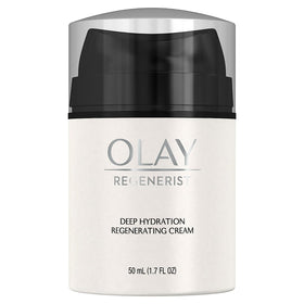 Olay Regenerist front jar showing product packaging and hydration boost