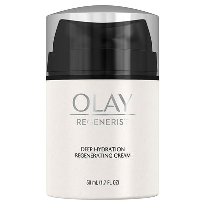 Olay Regenerist front jar showing product packaging and hydration boost