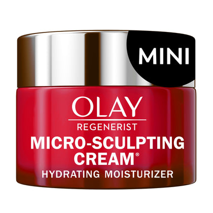 Olay Regenerist front jar showing compact travel-size and clear branding for convenience