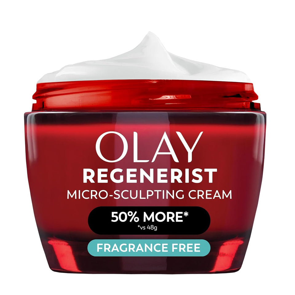 Olay jar front view showing packaging and anti-aging benefits