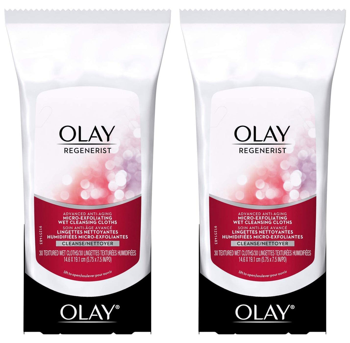 Olay Regenerist front packaging showing pack design and count
