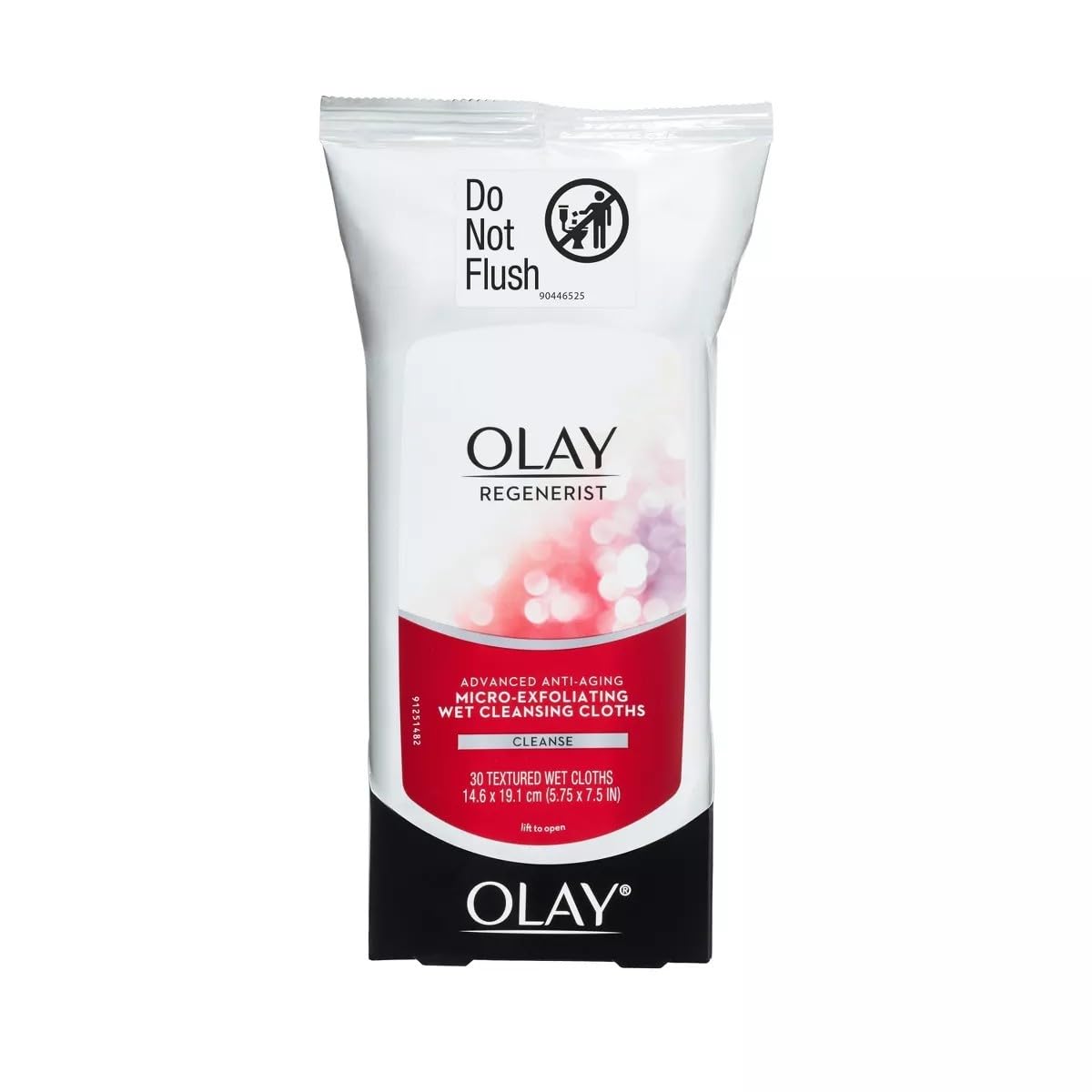 Olay Regenerist front packaging showing 30-count pouch and convenience