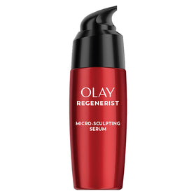 Olay bottle front packaging showing product name and benefits