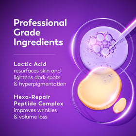Olay visual of lactic acid and Hexa-Repair peptide to show active ingredients