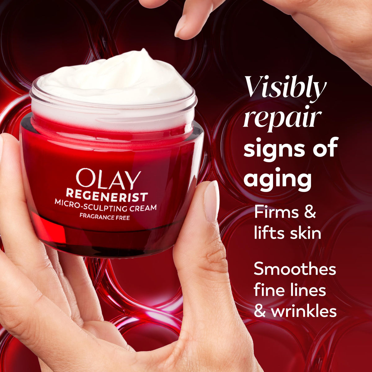 Olay ingredient concept with niacinamide and hyaluronic acid benefits