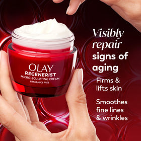 Olay ingredient concept with niacinamide and hyaluronic acid benefits