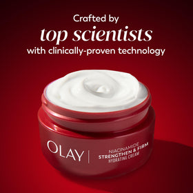 Olay jar on bathroom counter in daily skincare routine setting