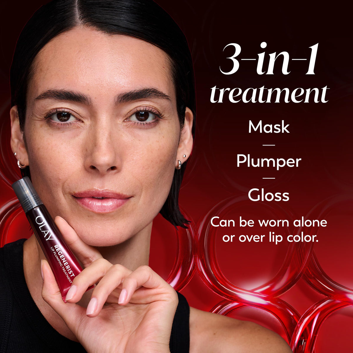 Olay Regenerist metal applicator closeup delivering cooling smoothing benefit