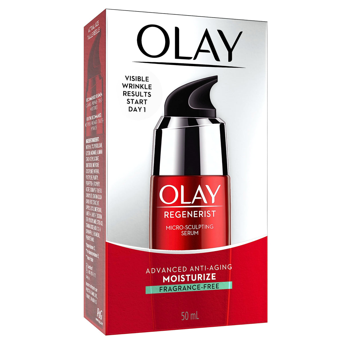 Olay serum pump dispensing controlled amount for easy use