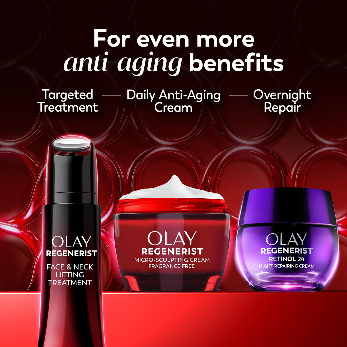 Olay swatch on forearm showing plumping and reduced fine lines
