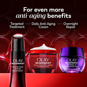 Olay swatch on forearm showing plumping and reduced fine lines