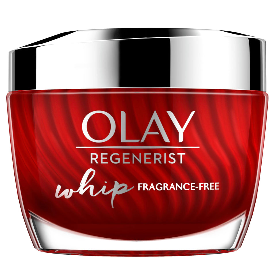 Olay jar front view showing clean packaging and product benefits