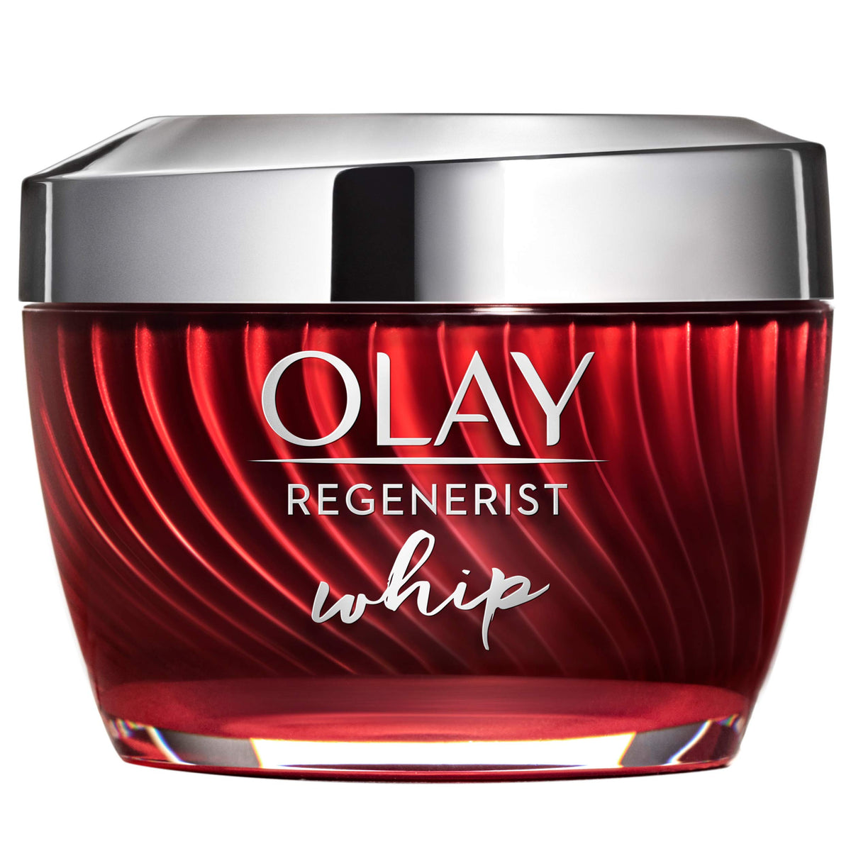 Olay Regenerist Whip jar front view shows compact anti-aging moisturizer