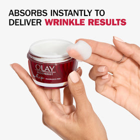 Olay close-up of whipped texture highlighting lightweight absorbency