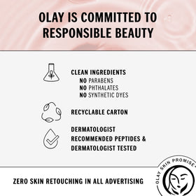 Olay Regenerist Whip next to a coin showing 1.7 oz travel-friendly size
