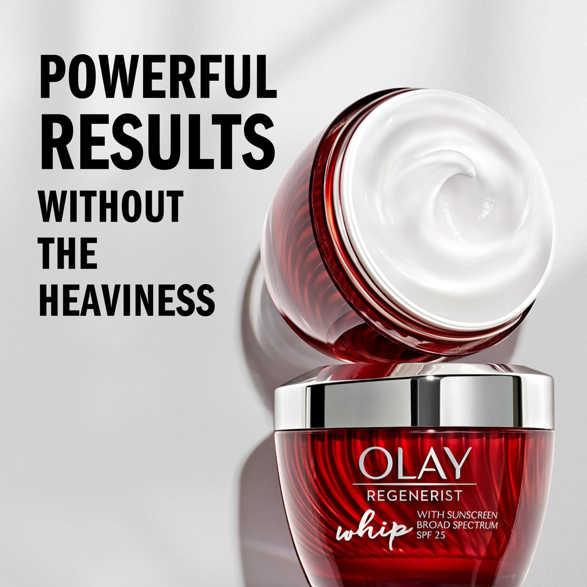 Olay Regenerist Whip whipped texture close-up highlighting light absorption
