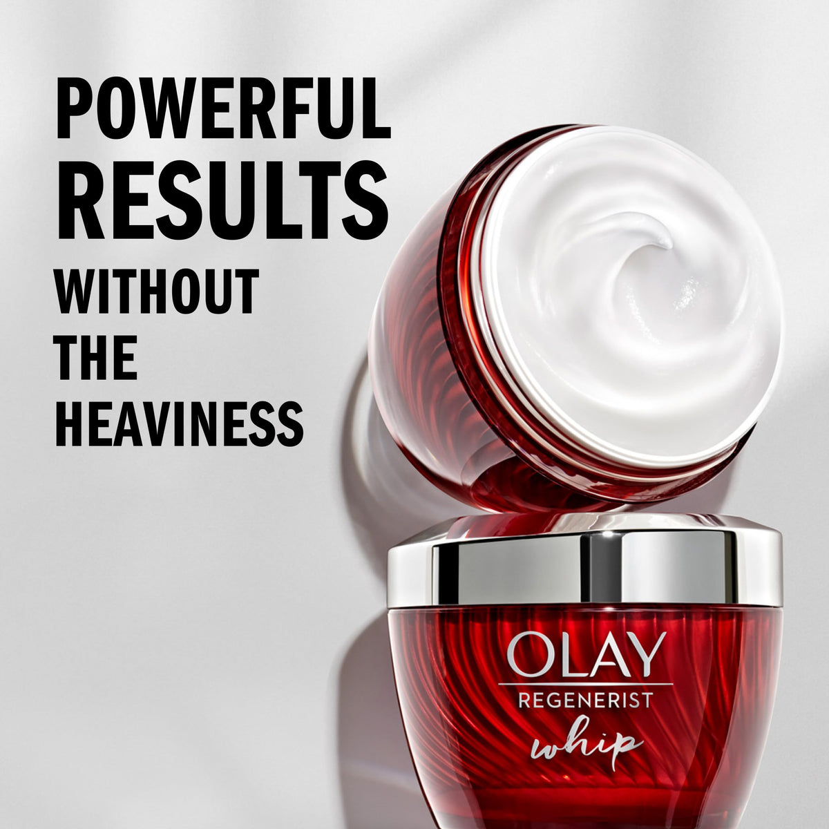 Olay Regenerist Whip paired with makeup primer to show matte makeup base benefit