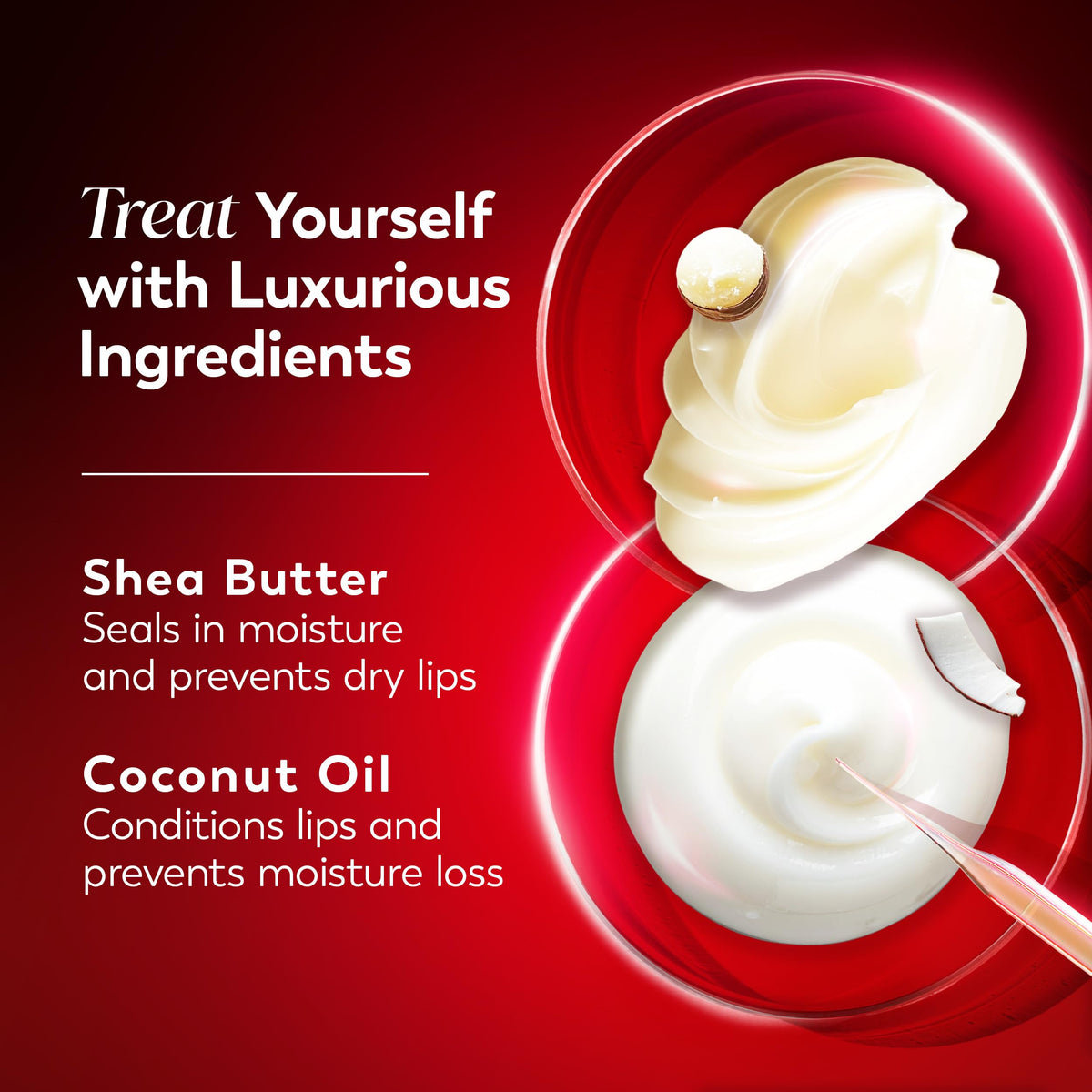 Olay Regenerist layered over lipstick adding shine and conditioning benefit