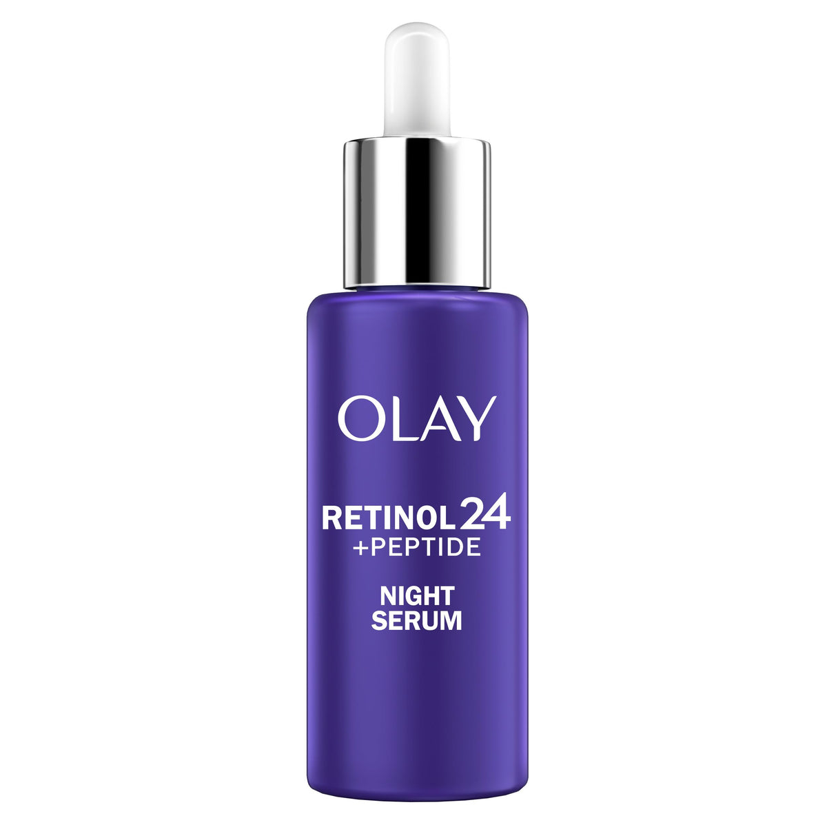 Olay bottle front packaging showing product and clean design benefit clarity