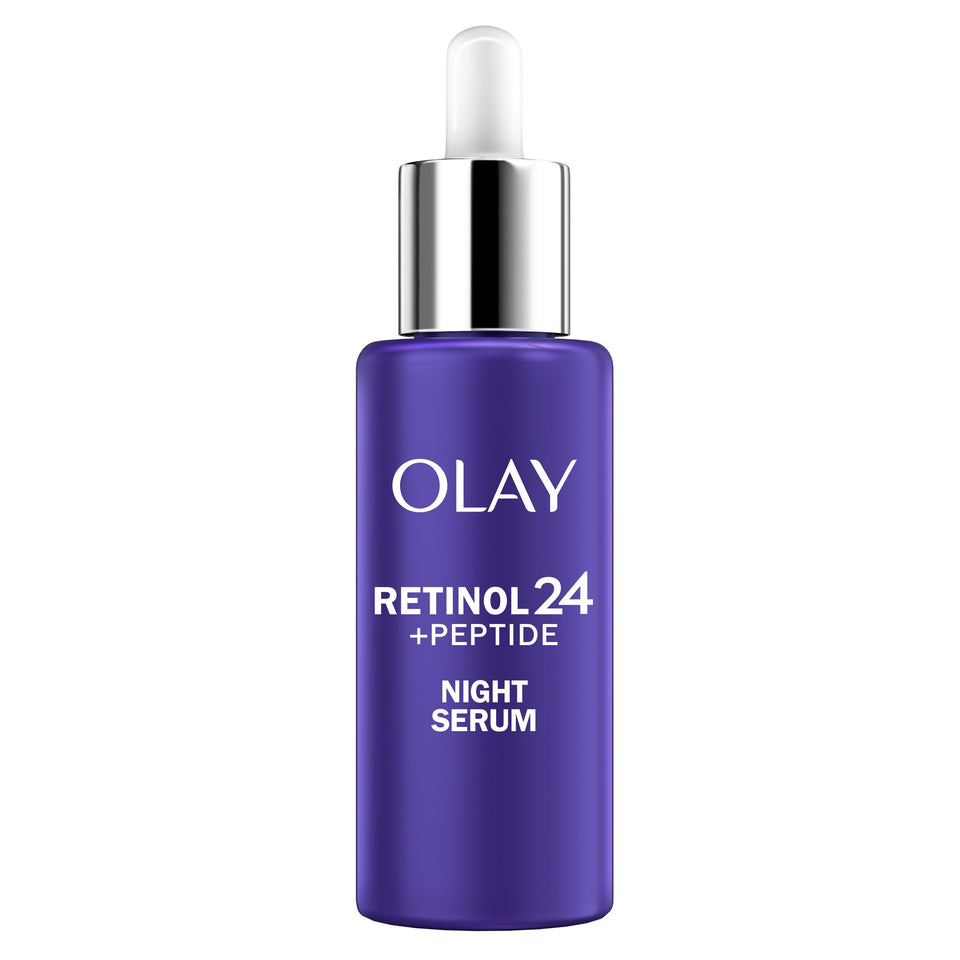 Olay bottle front packaging showing product and clean design benefit clarity