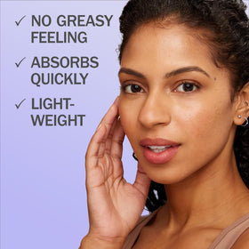 Olay serum on nightstand in bedroom scene showing bedtime skincare routine