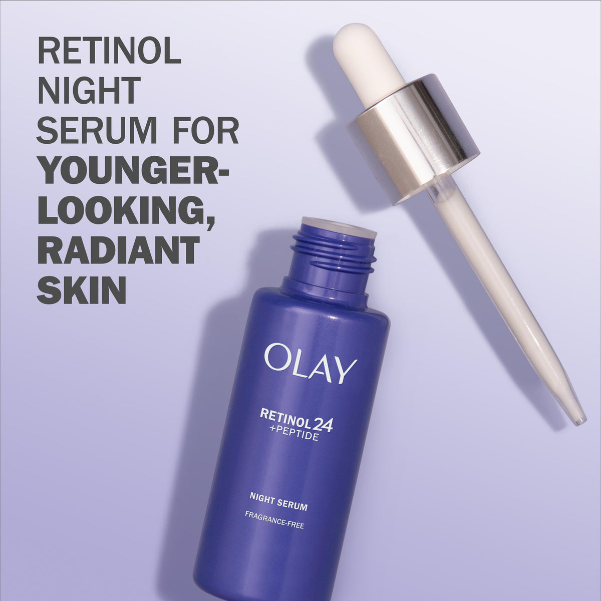 Olay pipette dispensing serum showing controlled application and precision