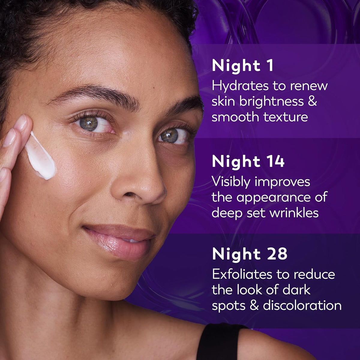 Olay close-up on cream sheen highlighting peptide-enriched hydration