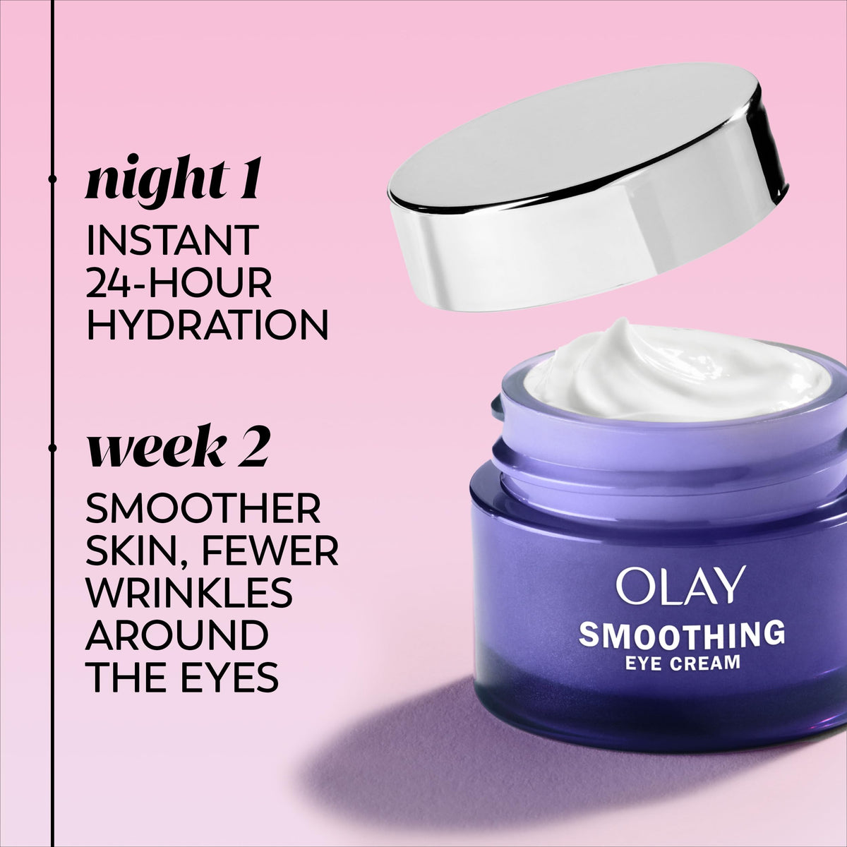 Olay application under-eye demonstrating gentle dab technique for smoothing