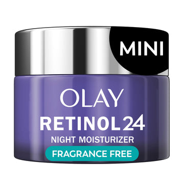 Olay trial jar front view showing compact anti-aging moisturizer