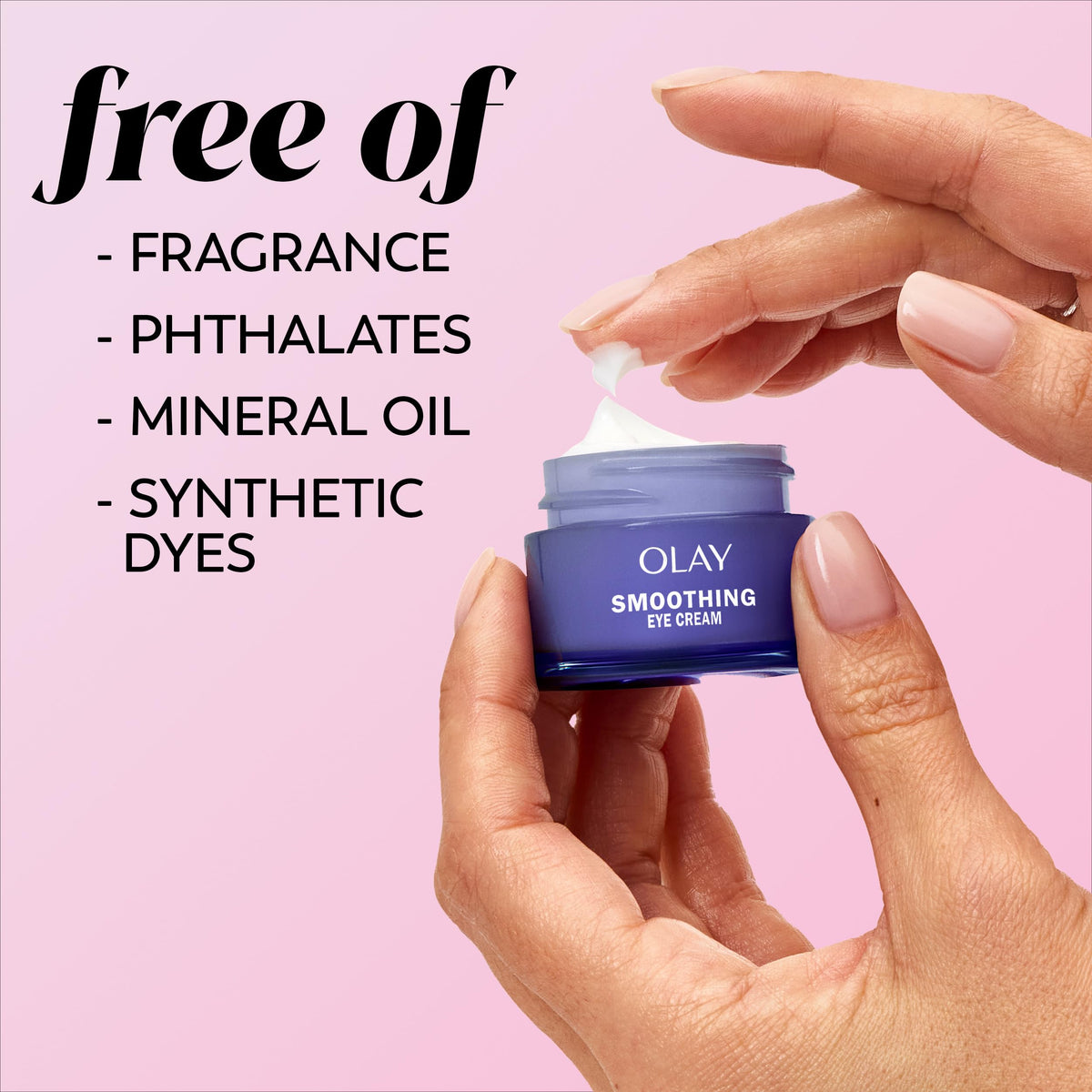 Olay ingredient bottle featuring Vitamin B3 and retinol for smoother-looking skin