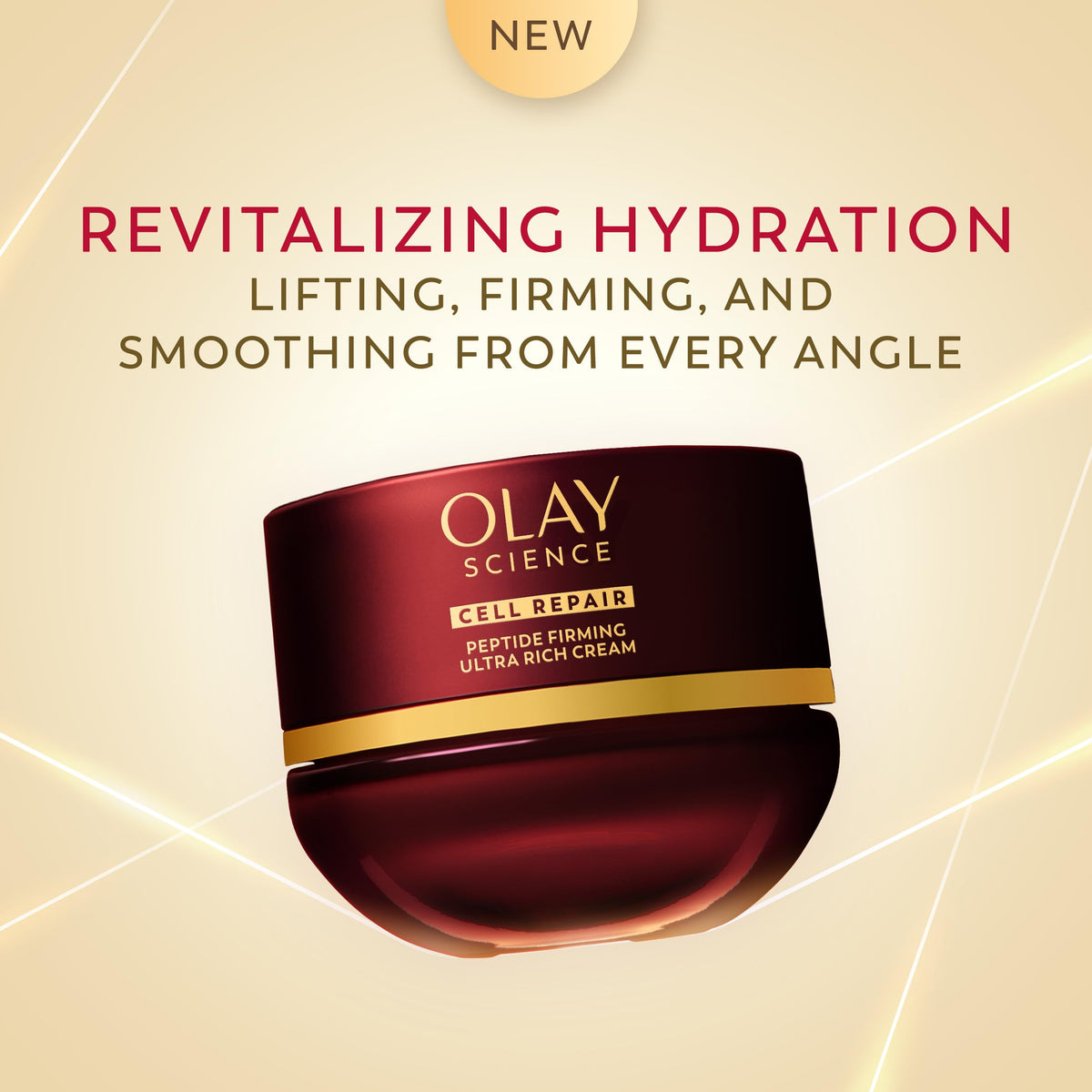Olay Science cream swatched on hand demonstrating fast-absorbing, non-greasy feel