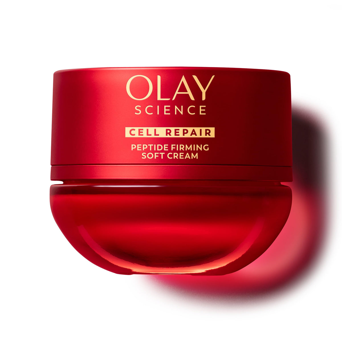 Olay Science jar front view showing elegant packaging and clean design benefit: premium presentation