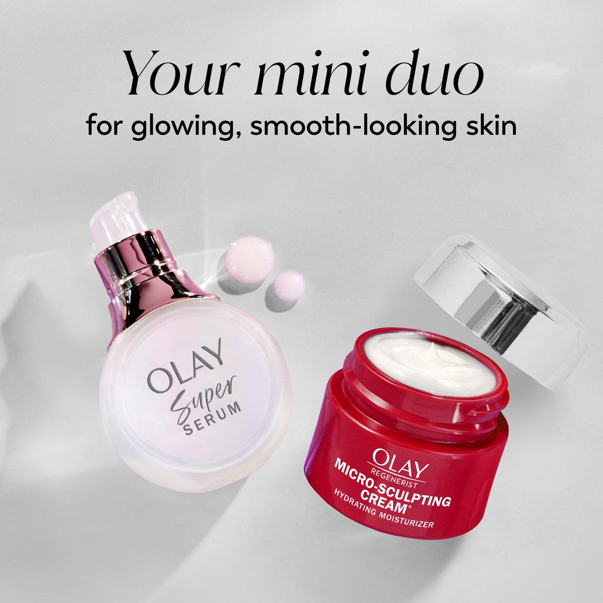 Olay Super Serum dropper closeup demonstrating precise application benefit