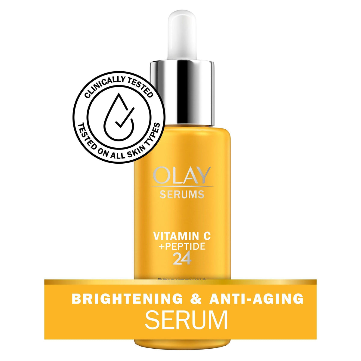 Olay pump close-up dispensing precise serum amount for easy, mess-free use