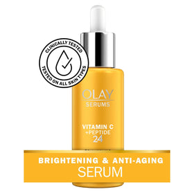 Olay pump close-up dispensing precise serum amount for easy, mess-free use