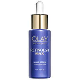 Olay dropper close-up dispensing serum demonstrating precise application