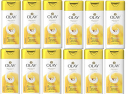 Olay travel body wash front packaging showing compact 3 oz bottle and label benefit