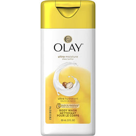 Olay body wash closeup pour and lather demonstrating creamy hydration benefit