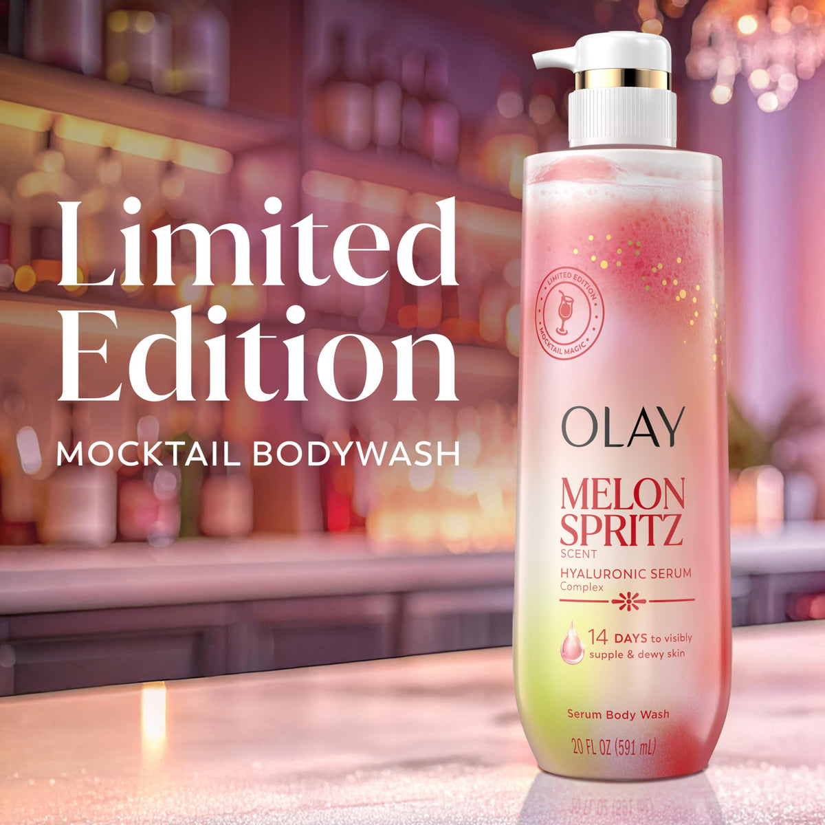 Olay in-shower use lifestyle shot showing invigorating scent benefit