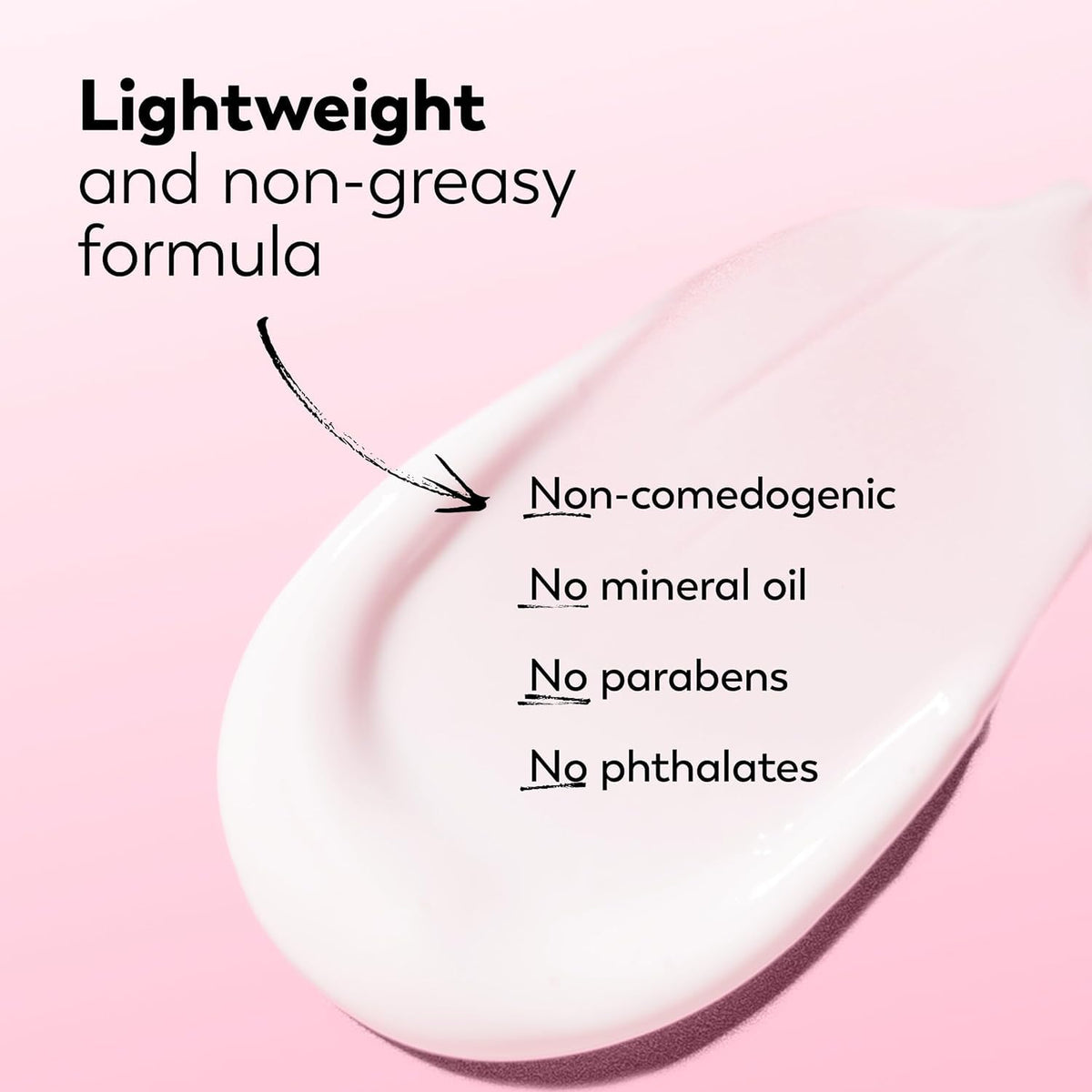 Olay bottle beside hand showing size and travel-friendly benefit