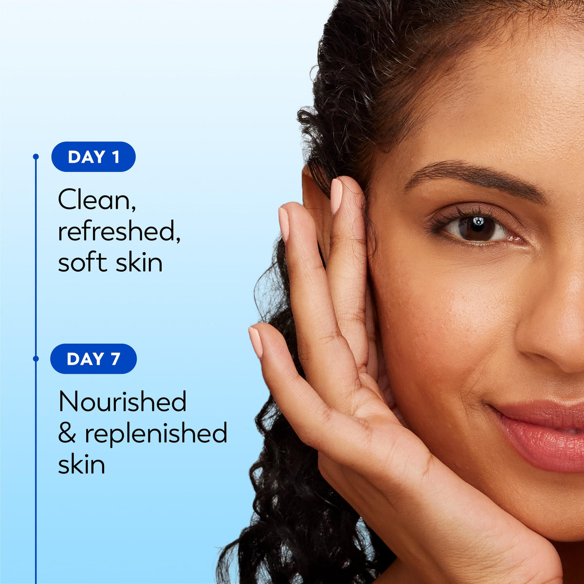 Olay wipe next to hand to show 66-count size and portability
