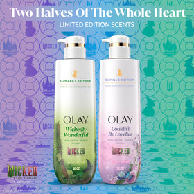 Olay bottle held in hand for scale, 20 fl oz shows value and lasting use benefit