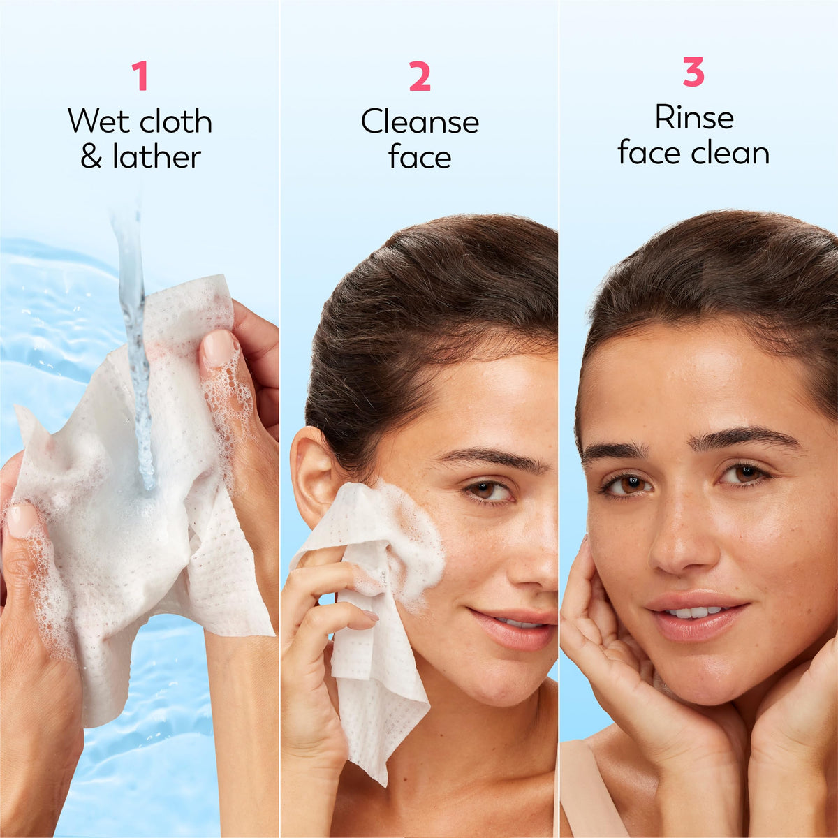 Olay stacked wipes showing thickness and soft layers for gentle conditioning