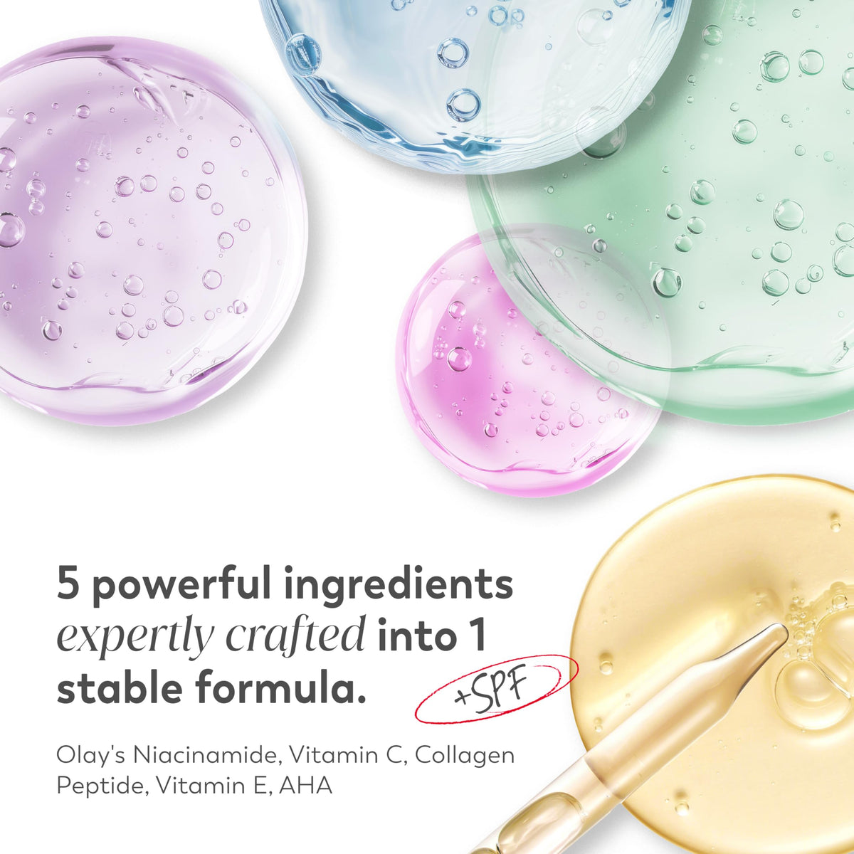 Olay Super Cream ingredients display highlighting niacinamide and vitamin C