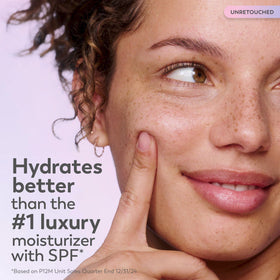 Olay Super Cream airy texture close-up demonstrating lightweight hydration