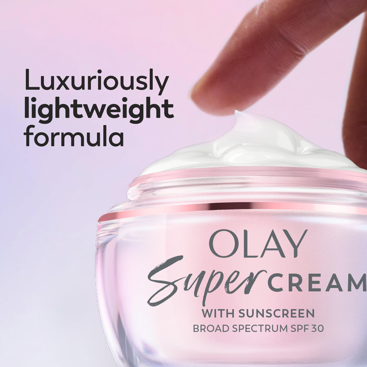 Olay Super Cream used under foundation illustrating primer and smoothing benefit