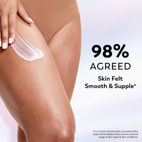 Olay after absorption on skin showcasing non-greasy luminous finish
